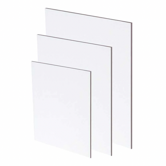 10 Inch * 10 Inch White Canvas Board (100% Cotton | Acid-Free | Medium Grain | Coated with Acrylic Gesso Primer)