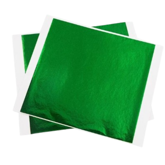 Green Foil Sheets (Epoxy Resin | Art Concrete | Candle Making | Texture Art | Polymer Clay | Craft Projects)