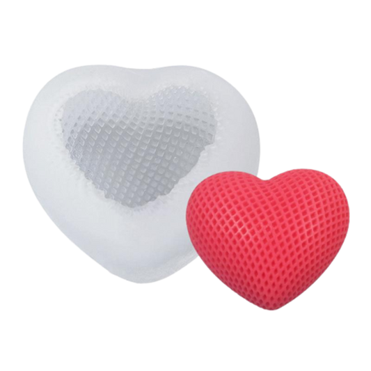 Patterned Heart (Small) Candle Silicone Mould