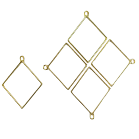 Golden Square Bezel (UV Resin | DIY Jewellery)