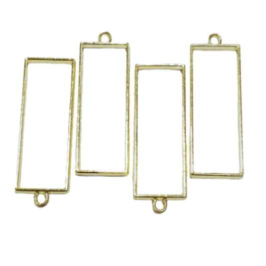 Golden Long Rectangle Bezel (UV Resin | DIY Jewellery)