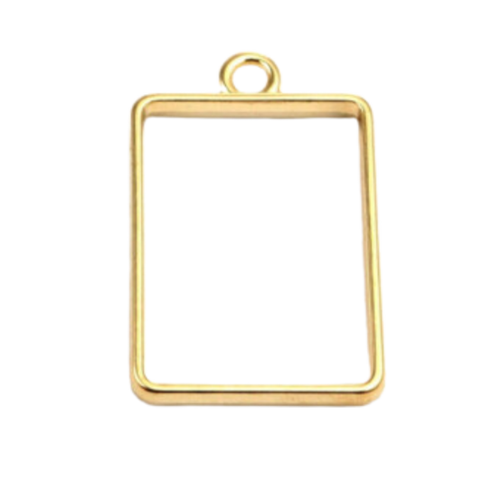 Golden Rectangle Bezel (UV Resin | DIY Jewellery)