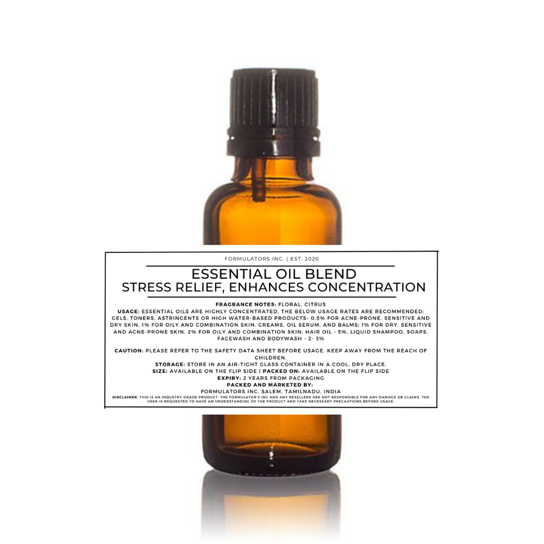 Essential Oil Blend-Stress Relief, Enhances Concentration