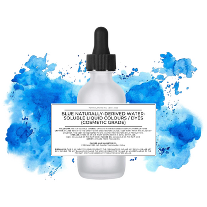Blue Naturally-Derived Water-Soluble Liquid Colours/Dyes (Cosmetic Grade)