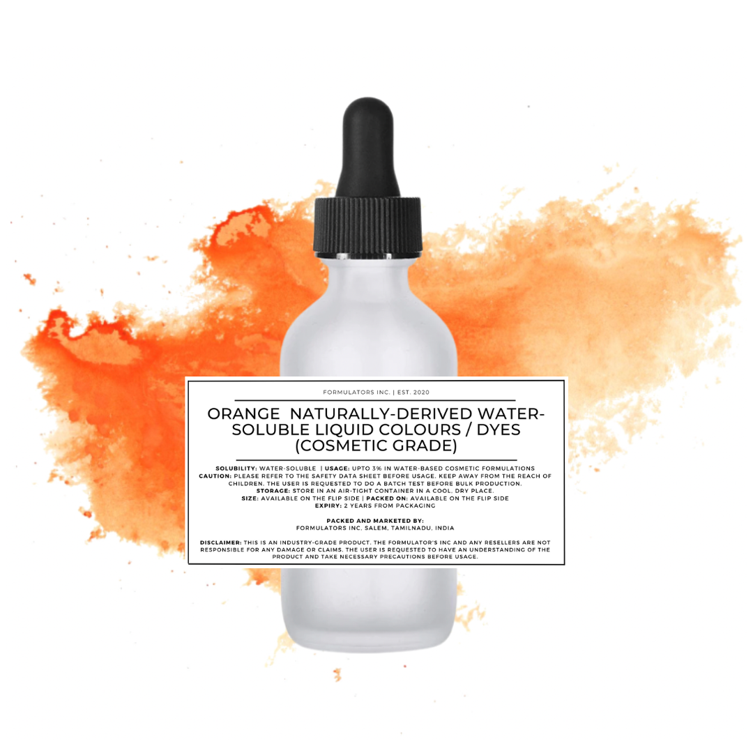 Orange  Naturally-Derived Water-Soluble Liquid Colours/Dyes (Cosmetic Grade)