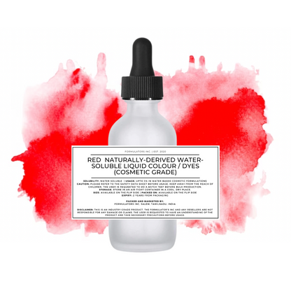 Red Naturally-Derived Water-Soluble Liquid Colour/Dyes (Cosmetic Grade)