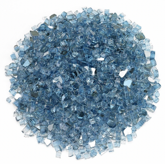 Light Blue Reflective Fire-Pit Glass Crystals / Chips (Candle Making | Epoxy Resin | Geode)