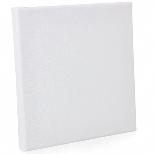 5 Inch * 5 Inch White Stretched Art Canvas (100% Cotton | Acid-Free | Medium Grain | Coated with Acrylic Gesso Primer)