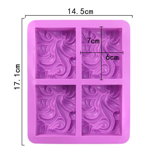 Rectangle Wave Silicone Soap Mould - 100gms