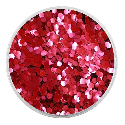 Red Chunky Hexagon Art Glitter (Candle Making | Epoxy Resin | Craft Projects)
