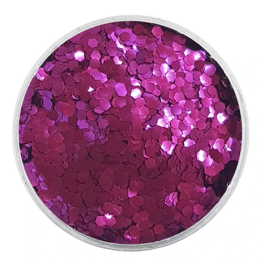 Magenta Chunky Hexagon Art Glitter (Candle Making | Epoxy Resin | Craft Projects)