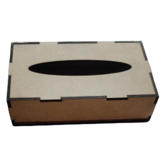 MDF Rectangle Tissue Box (Bottom Openable Flap)