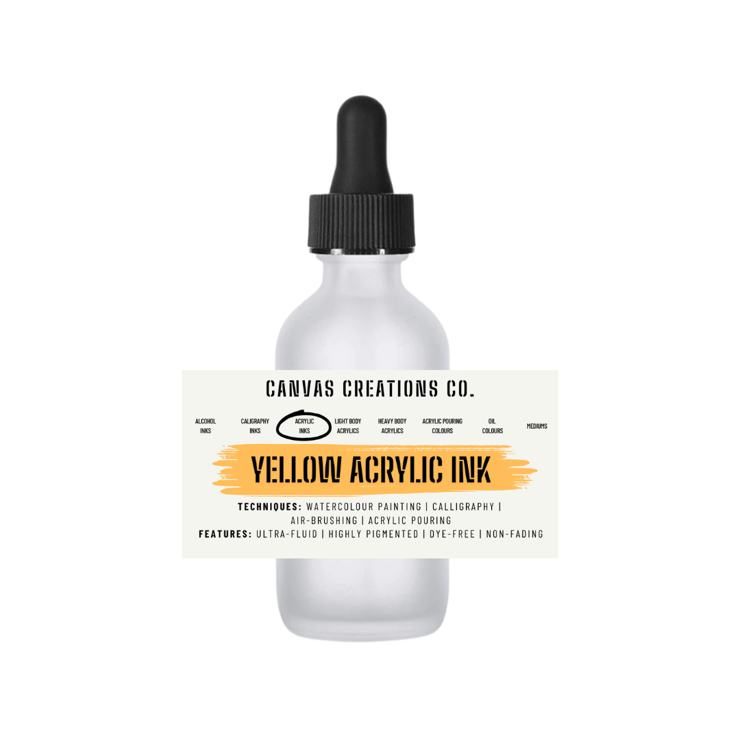 Yellow Acrylic Ink (Watercolour Painting | Calligraphy | Air-Brushing – The Art Connect