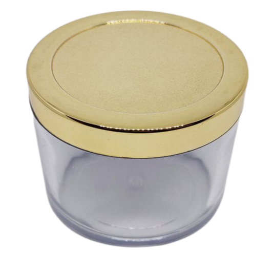 Buy Transparent Acrylic San Jar - 100gms (Gold Cap + White Inner Lid) Online In India - The Art Connect