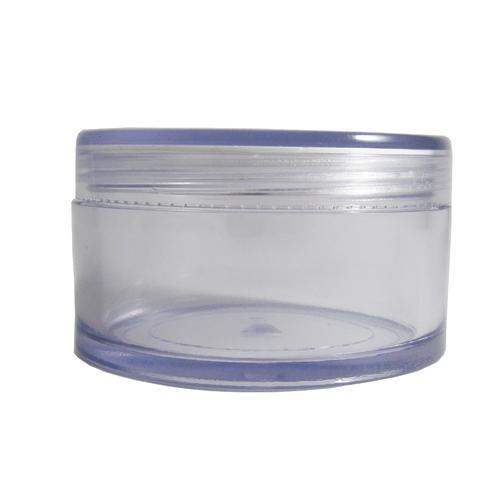 Transparent Acrylic San Jar - 50gms (Transparent Cap + White Inner Lid)