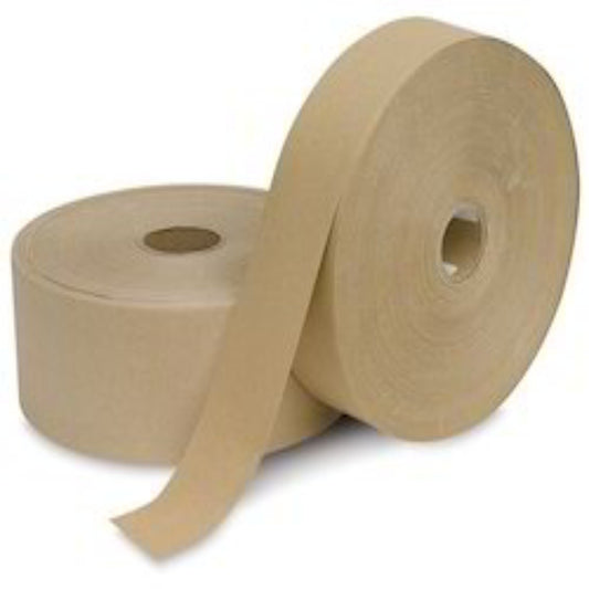 Brown Kraft Paper Tape (Water-Activated) Eco-Friendly Tape (1 Inch / 24mm, 100 Meters)