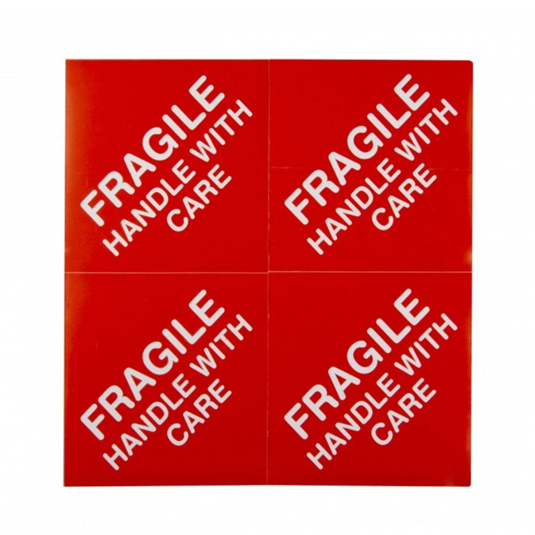 Red Fragile, Handle With Care Stickers (4*4 Inches)
