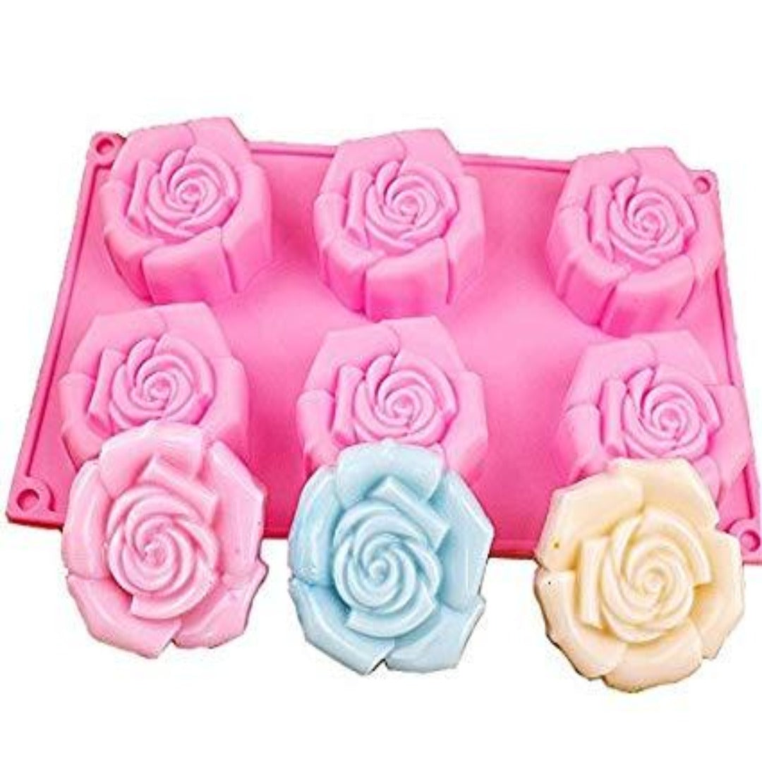 Buy Rose Silicone Soap Mould - 100gms Silicone Moulds for Soap Making, Chocolate Making and Baking Online in India - The Art Connect