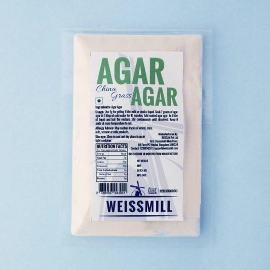 Weissmill Agar Agar / China Grass Powder- 30gms (Food Grade / Baking Grade)