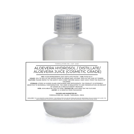 Aloevera Hydrosol / Distillate/ Aloevera Juice (Cosmetic Grade)