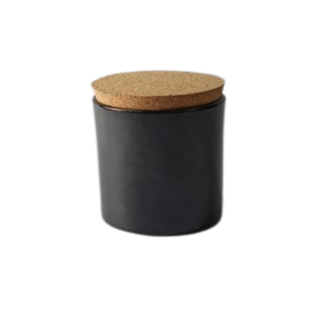 Buy Mattee Black Candle Votive Glass Holder/Container + Air-Tight Cork Cap/Lid Online in India- The Art Connect.