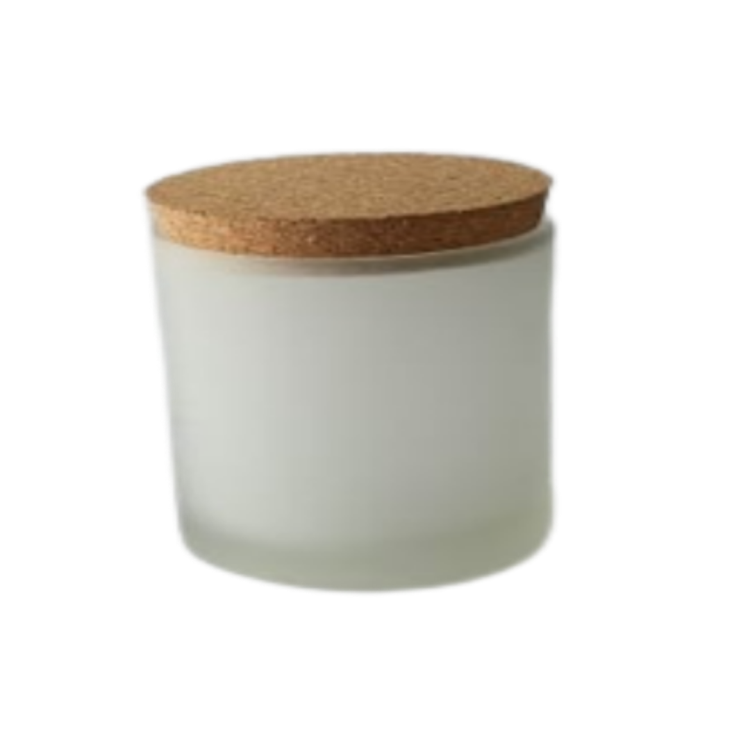 Buy Frosted Candle Votive Glass Holder/Container + Air-Tight Cork Cap/Lid Online in India- The Art Connect.