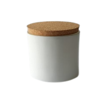 Buy Mattee White Candle Votive Glass Holder/Container + Air-Tight Cork Cap/Lid Online in India- The Art Connect.
