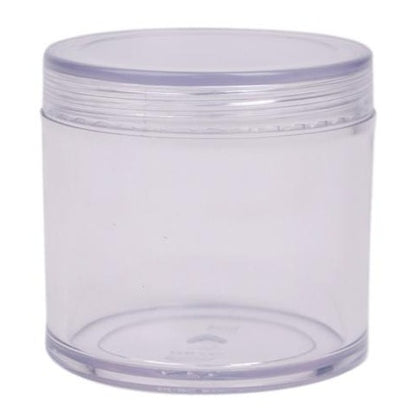 Transparent Acrylic San Jar - 100gms (Transparent Cap + White Inner Lid)