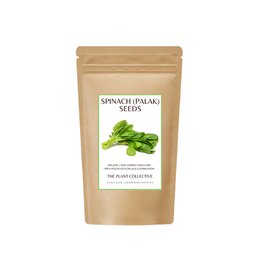 Brown colour stand up pouch packaging for Spinach (Palak) Seeds with label