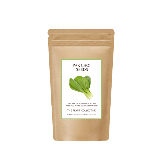 Brown colour stand up pouch packaging for Pak Choi Seeds with label