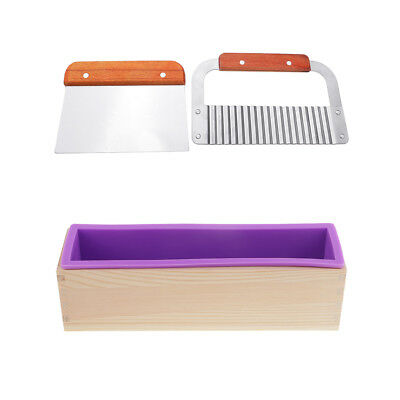Combo of Silicone Soap Loaf Mould with Wooden Frame and Cutters,  Cosmetic Junction