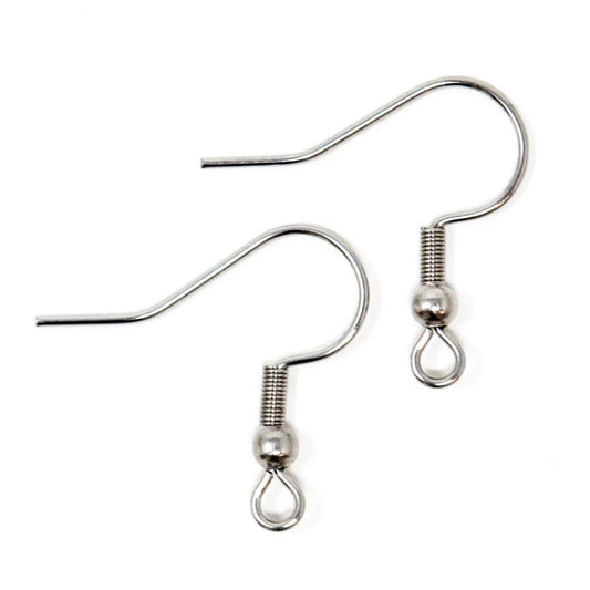 Silver Finish Metal Jewelry Making Earring Hooks