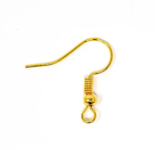 Golden Finish Metal Jewelry Making Earring Hooks