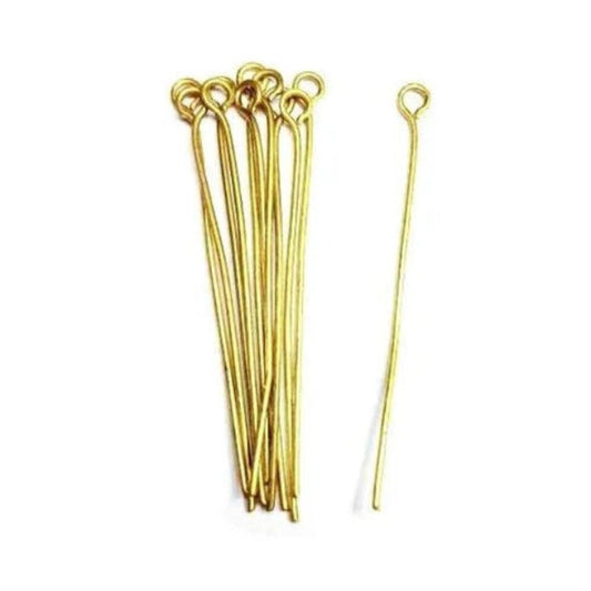 Golden Finish Metal Jewelry Making Earring / Bracelet / Necklace Eye Pin