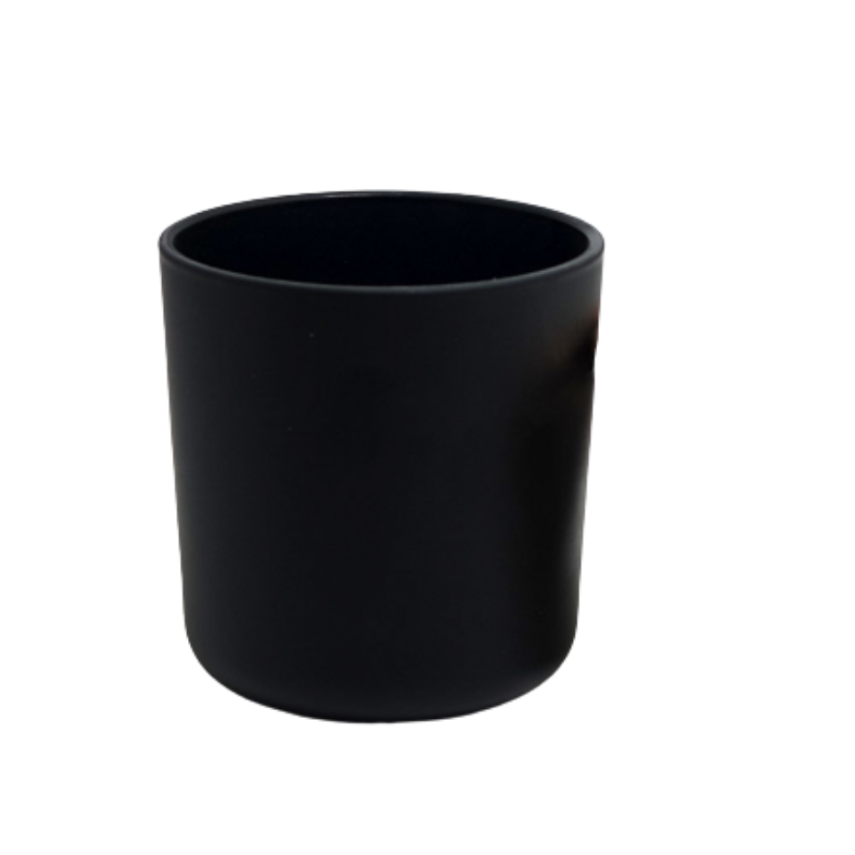 Black (Matte Finish) Candle Votive Glass Holder/Container - 200ml