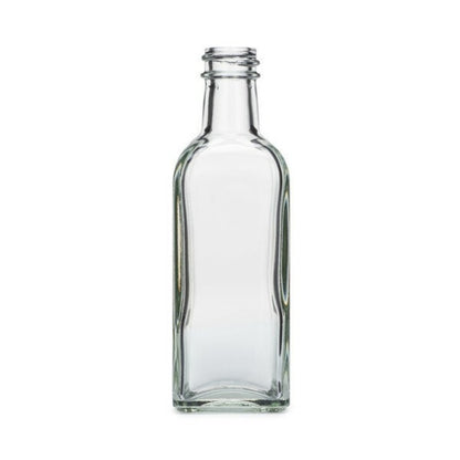 Square Glass Oil Bottle (Black Aluminum Cap)-250ml