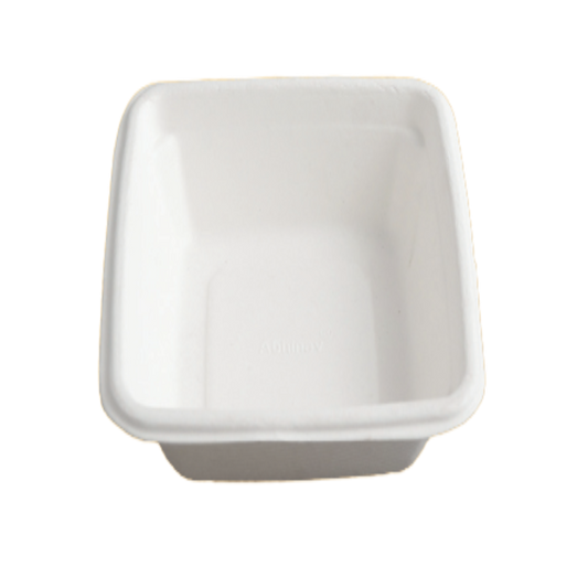 4 Inch Square Food-Grade Bagasse Bowl (Eco-Friendly, Sustainable, Biodegradable & Compostable)