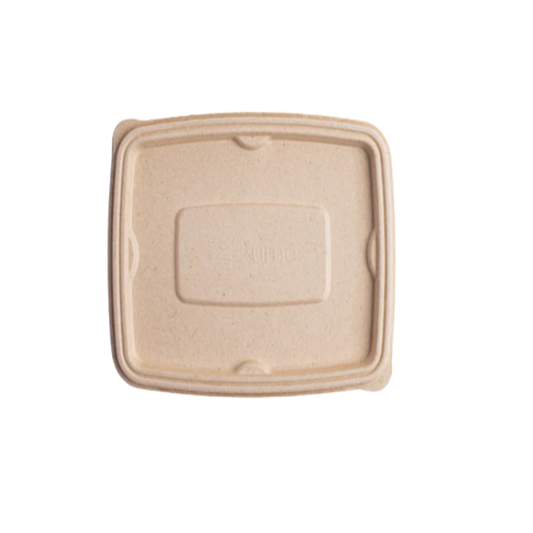 500ml & 650ml Anti-Leak Rectangular Bagasse Takeaway Container Lid (Eco-Friendly, Sustainable, Biodegradable & Compostable)