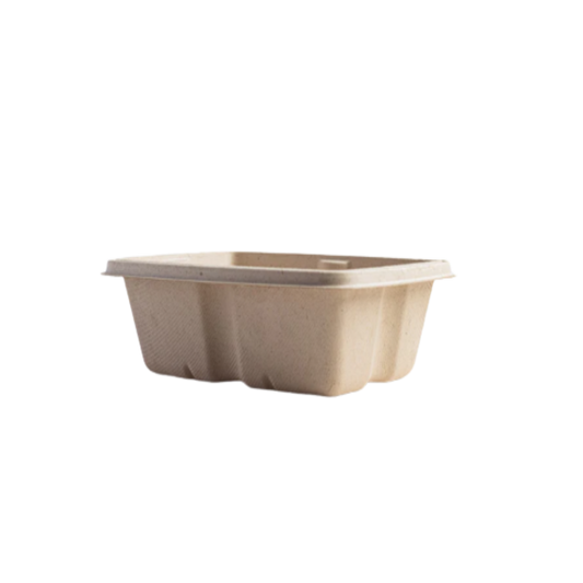 650ml Anti-Leak Rectangular Bagasse Takeaway Container (Eco-Friendly, Sustainable, Biodegradable & Compostable)