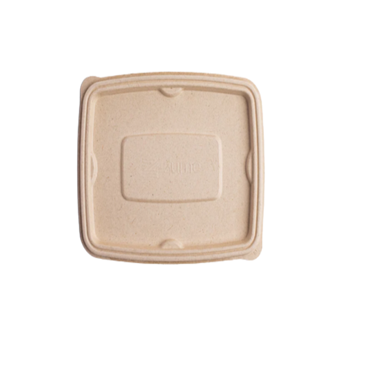 750ml & 1000ml Anti-Leak Rectangular Bagasse Takeaway Container Lid (Eco-Friendly, Sustainable, Biodegradable & Compostable)