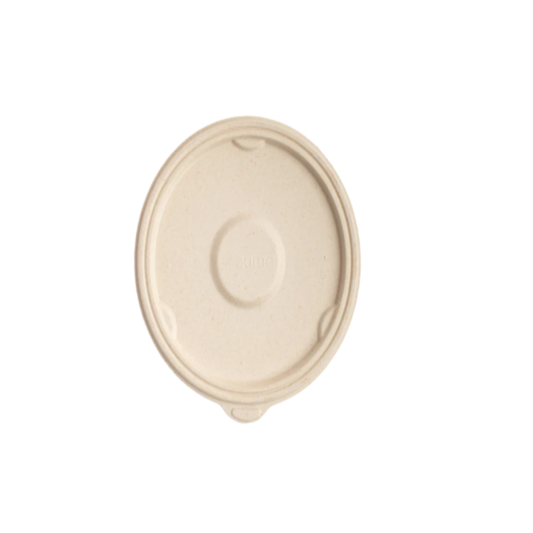 500ml Anti-Leak Round Bagasse Takeaway Container Lid (Eco-Friendly, Sustainable, Biodegradable & Compostable)
