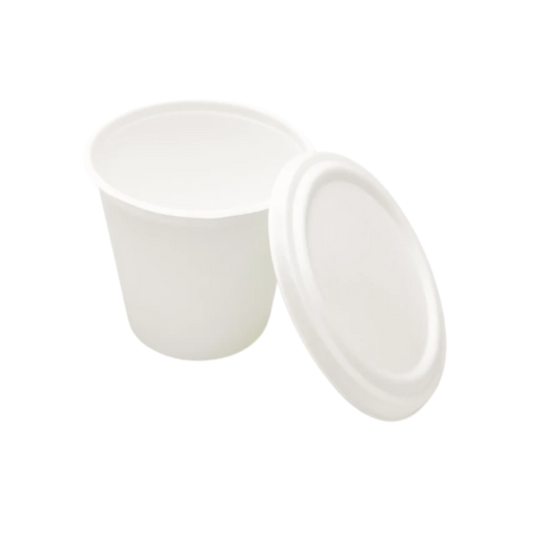 500ml Bucket Bagasse Bowl with Lid (Eco-Friendly, Sustainable, Biodegradable & Compostable)