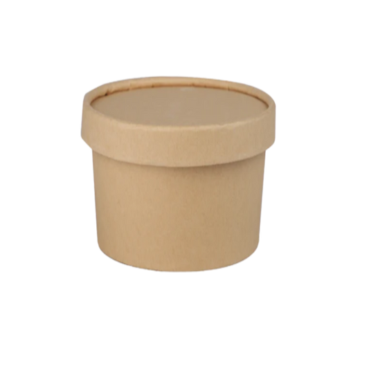 250ml Kraft Paper Tub Container with Lid (Eco-Friendly, Sustainable, Biodegradable & Compostable)