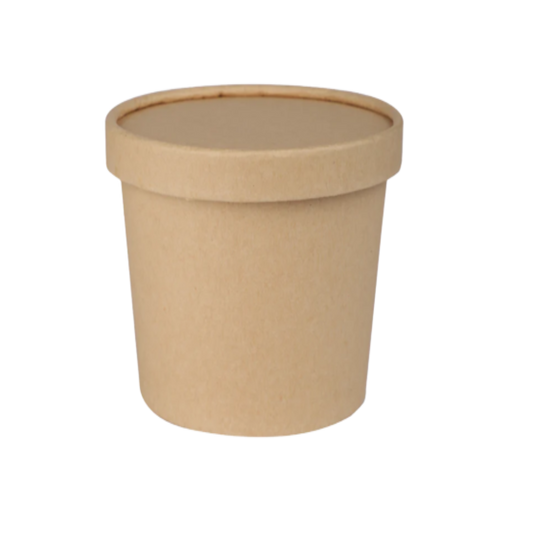 1000ml Kraft Paper Tub Container with Lid (Eco-Friendly, Sustainable, Biodegradable & Compostable)
