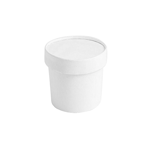 250ml White Paper Tub with Lid (Eco-Friendly, Sustainable, Biodegradable & Compostable)