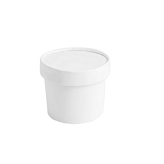 350ml White Paper Tub with Lid (Eco-Friendly, Sustainable, Biodegradable & Compostable)