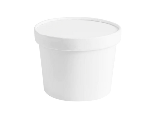 500ml White Paper Tub with Lid (Eco-Friendly, Sustainable, Biodegradable & Compostable)