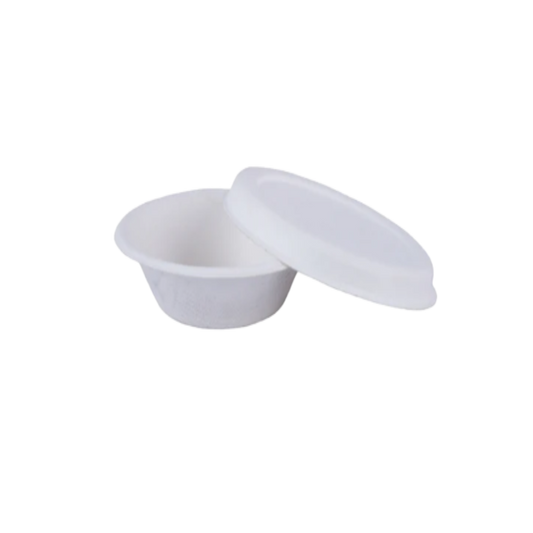 35ml Sauce Bagasse Takeaway Cup with Lid (Eco-Friendly, Sustainable, Biodegradable & Compostable)