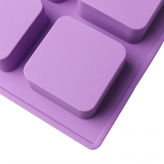 Square with Curved Edges Silicone Soap Mould