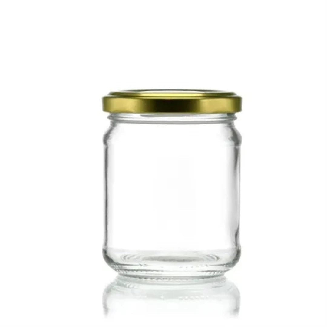 Candle Glass Jar + Gold Aluminum Lug Cap - 100ml